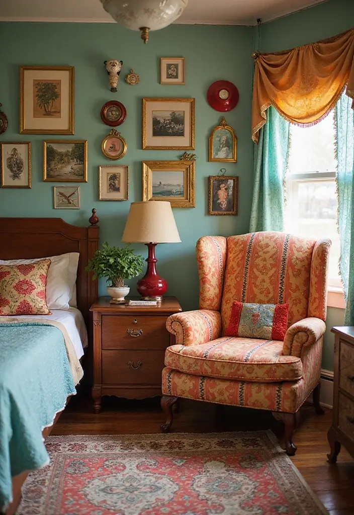 27 Vintage Guest Room Designs Full of Nostalgic Charm - 13. Quirky Vintage Finds