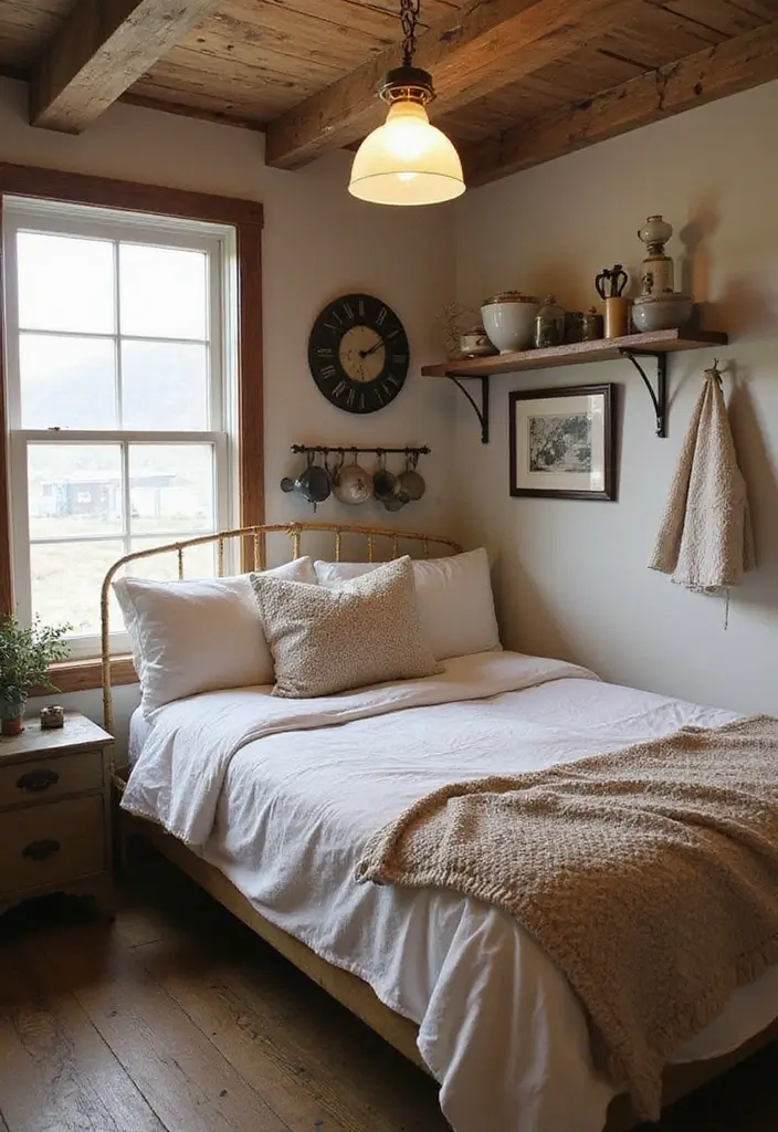27 Vintage Guest Room Designs Full of Nostalgic Charm - 14. Vintage Farmhouse Elements