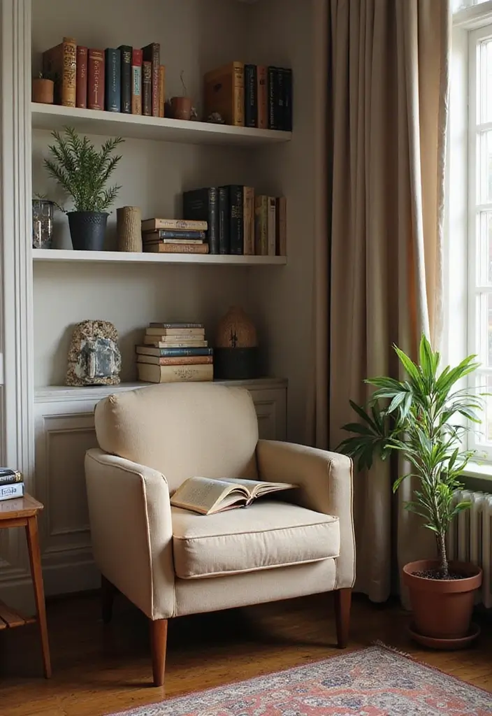 28 Boho Office Guest Room Combo Ideas That Balance Work + Rest - 18. A Reading Corner