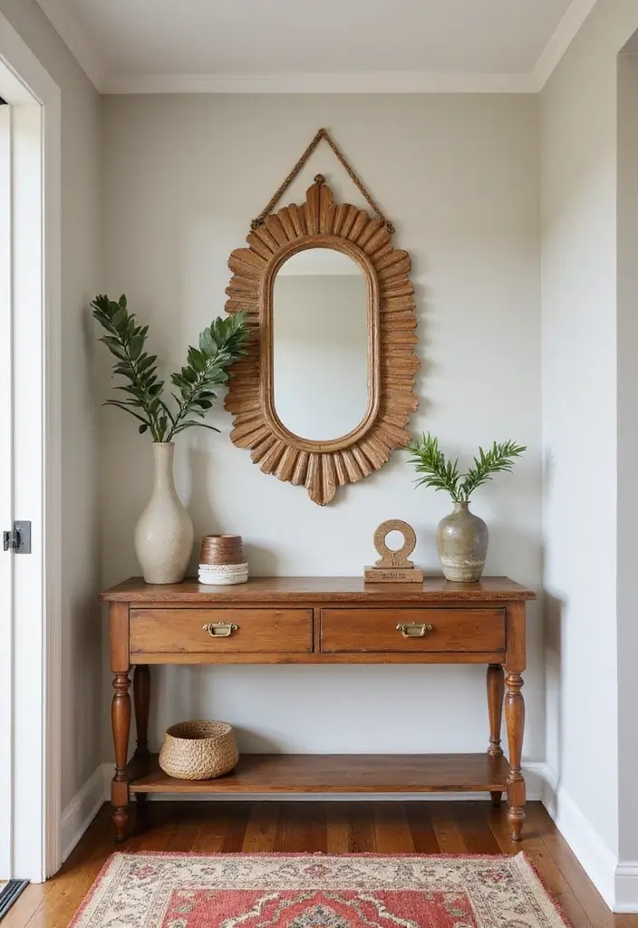 28 Boho Office Guest Room Combo Ideas That Balance Work + Rest - 26. Warm and Inviting Entry