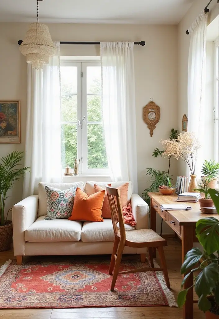 28 Boho Office Guest Room Combo Ideas That Balance Work + Rest - 3. Bright and Airy Colors