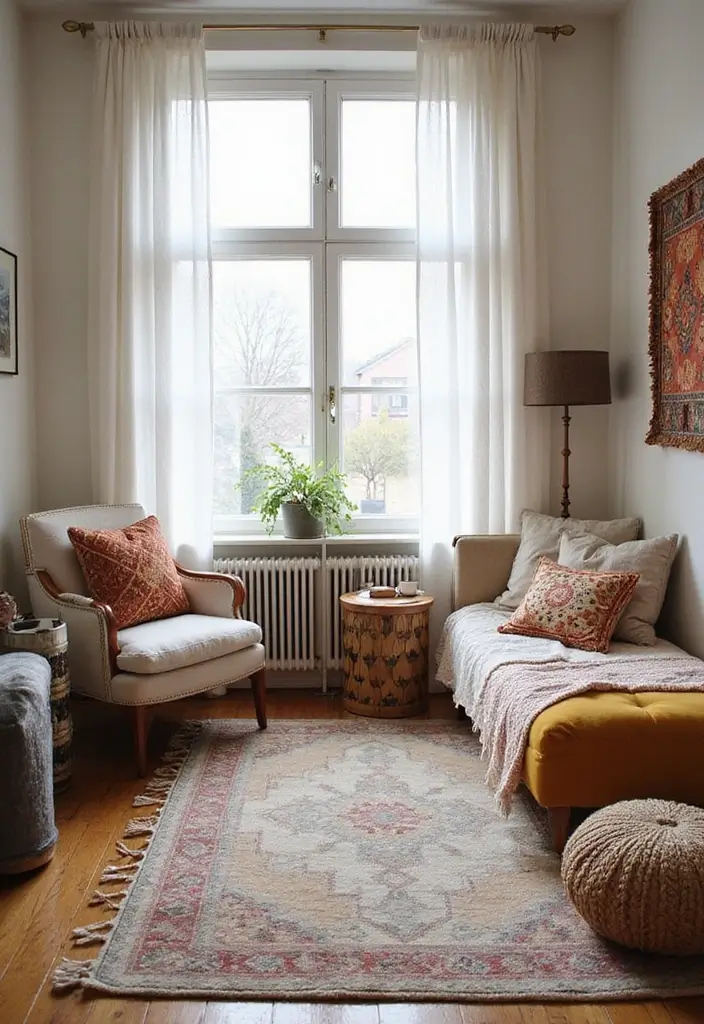 28 Boho Office Guest Room Combo Ideas That Balance Work + Rest - 6. Layered Textiles