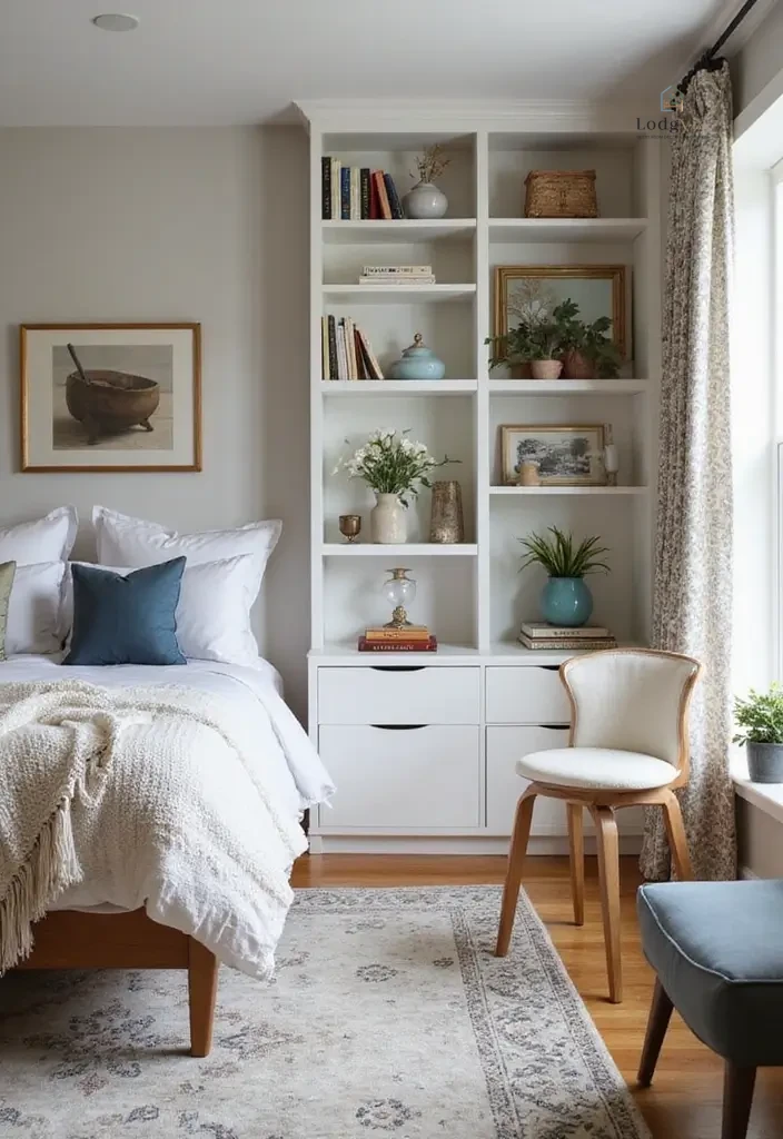 28 Family Guest Room Inspirations That Accommodate Everyone 22. Open Shelving for Easy Access