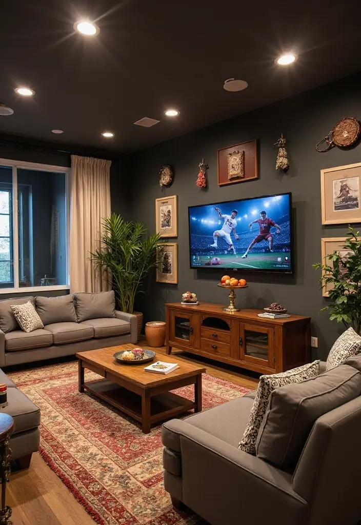 28 Game Room Guest Room Combo Layouts That Guests Will Enjoy 12 28 Game Room Guest Room Combo Layouts That Guests Will Enjoy - 12. Sporting Event Central
