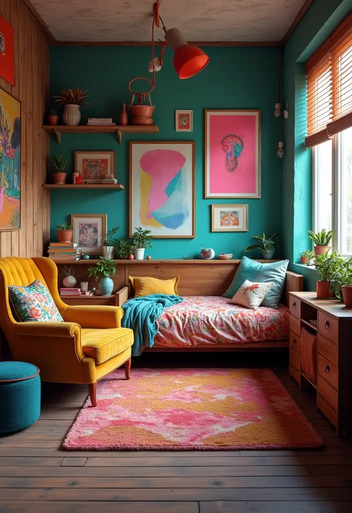 28 Game Room Guest Room Combo Layouts That Guests Will Enjoy 13 28 Game Room Guest Room Combo Layouts That Guests Will Enjoy - 13. Artsy Game Lounge