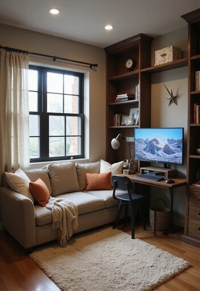 28 Game Room Guest Room Combo Layouts That Guests Will Enjoy 15 28 Game Room Guest Room Combo Layouts That Guests Will Enjoy - 15. Compact Corner Design