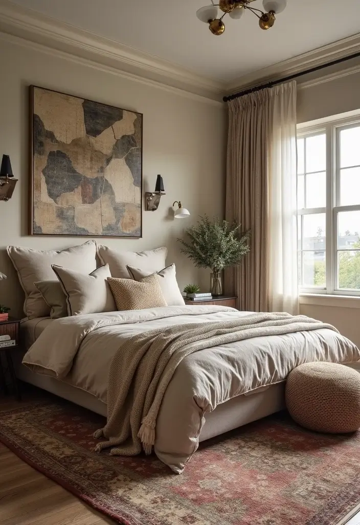 28 Game Room Guest Room Combo Layouts That Guests Will Enjoy 19 28 Game Room Guest Room Combo Layouts That Guests Will Enjoy - 19. Layered Textures and Patterns