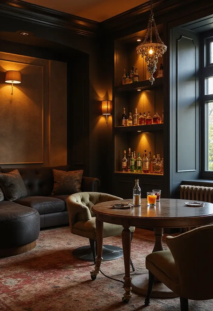 28 Game Room Guest Room Combo Layouts That Guests Will Enjoy 20 28 Game Room Guest Room Combo Layouts That Guests Will Enjoy - 20. Elegant Bar Gaming Setup