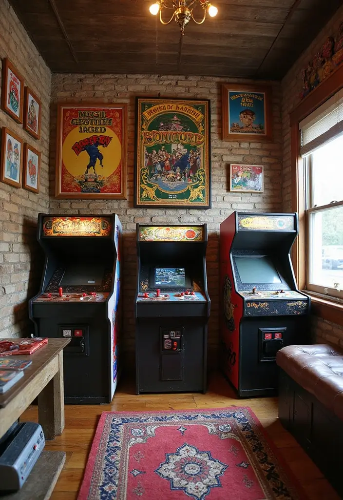 28 Game Room Guest Room Combo Layouts That Guests Will Enjoy 4 28 Game Room Guest Room Combo Layouts That Guests Will Enjoy - 4. Vintage Arcade Vibes