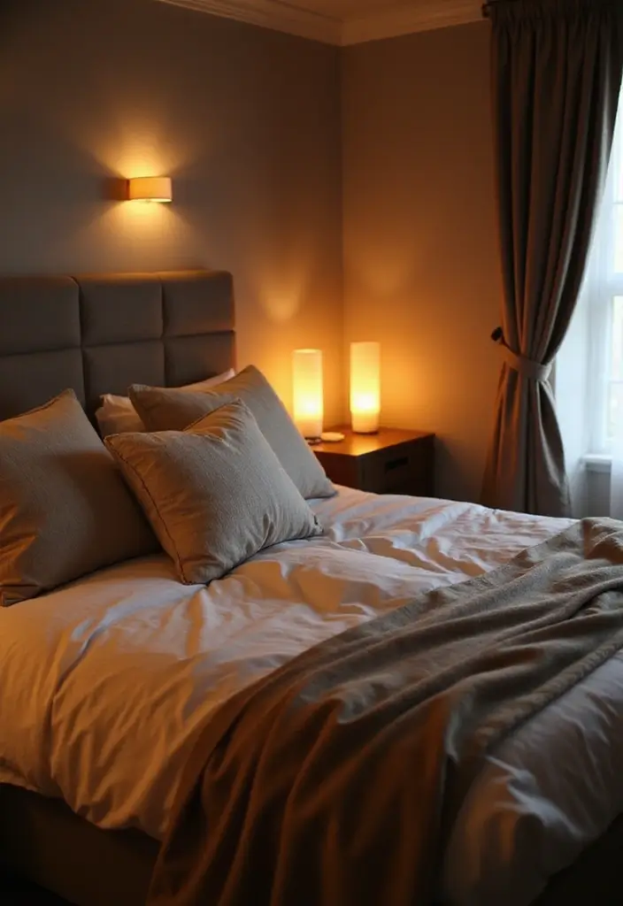 28 Guest Room Aesthetic Designs Guests Will Adore - 12. Soft Lighting Layers