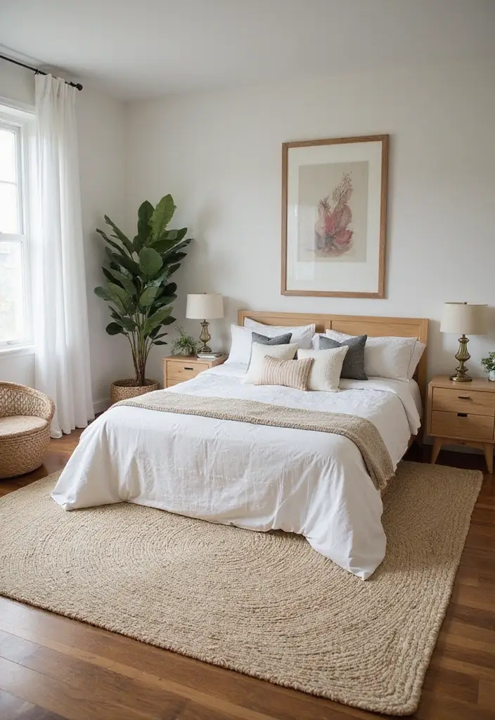 28 Guest Room Aesthetic Designs Guests Will Adore - 13. Eco-Friendly Rugs