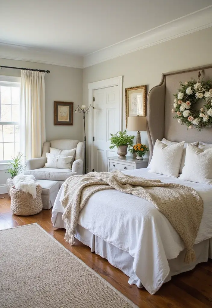 28 Guest Room Aesthetic Designs Guests Will Adore - 22. Seasonal Decor Swaps