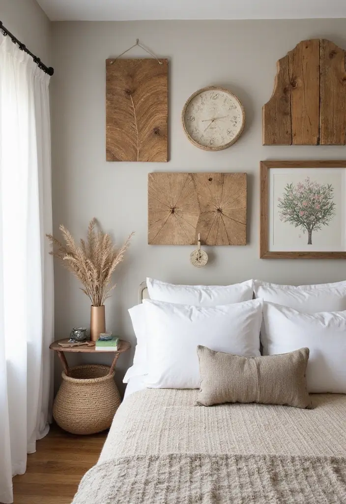 28 Guest Room Aesthetic Designs Guests Will Adore - 7. Natural Wall Decor