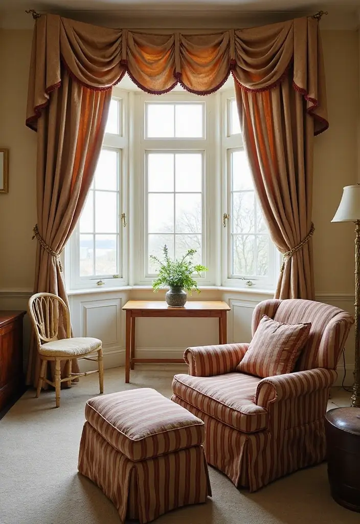 28 Guest Room Curtain Ideas That Pull the Look Together - 18. Striped Curtains for a Classic Look