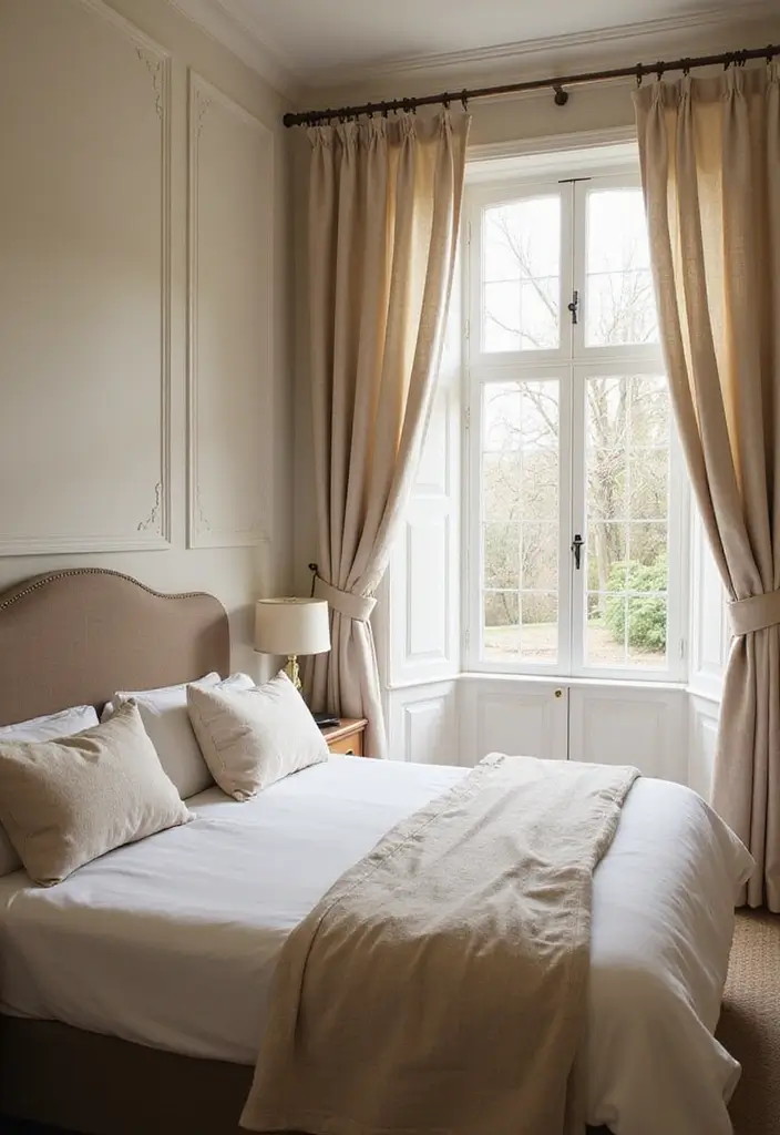 28 Guest Room Curtain Ideas That Pull the Look Together - 2. Linen Drapes for a Breezy Look