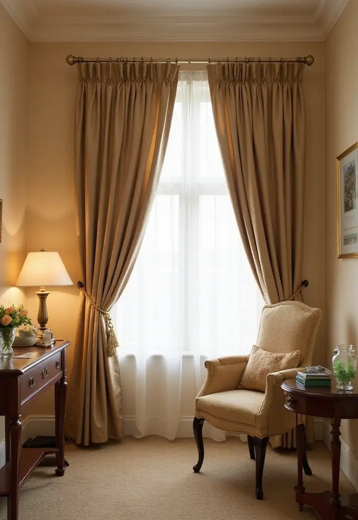 28 Guest Room Curtain Ideas That Pull the Look Together - 21. Faux Silk Curtains for an Elegant Touch
