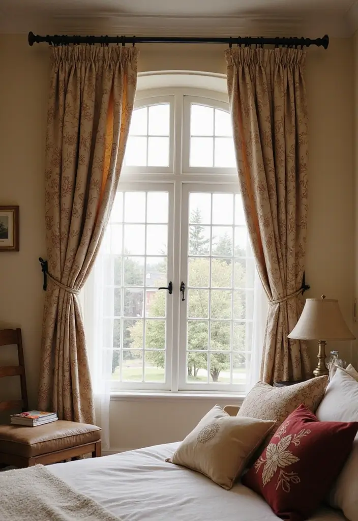 28 Guest Room Curtain Ideas That Pull the Look Together - 22. Padded Curtain Rods for a Cozy Look