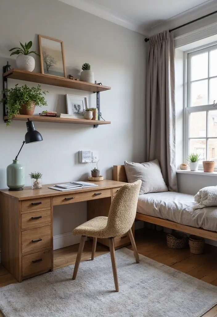 28 Guest Room Office Combo Layouts That Balance Work + Rest - 11. Compact Corner Office