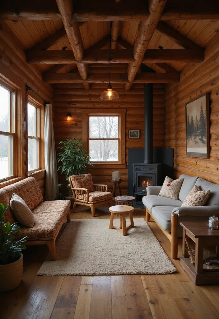 28 Guest Room Office Combo Layouts That Balance Work + Rest - 17. Warm and Cozy Cabin Style