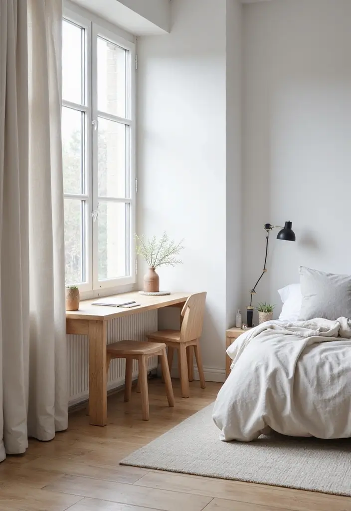 28 Guest Room Office Combo Layouts That Balance Work + Rest - 4. Scandinavian Minimalist Design