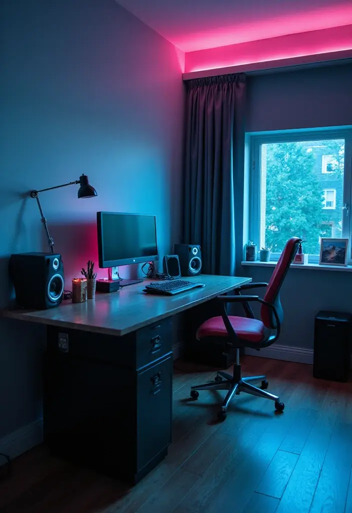 28 Guest Room Office Combo Layouts That Balance Work + Rest - 7. Modern Tech Haven