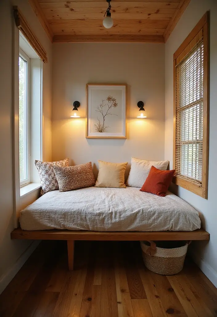28 Study and Guest Room Combo Designs That Work Seamlessly 13 28 Study and Guest Room Combo Designs That Work Seamlessly - 13. Cozy Reading Nook with a Foldout Bed