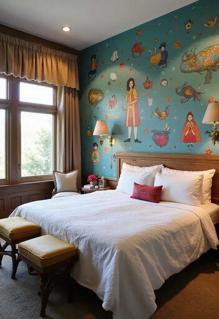 28 Twisted Wonderland Guest Room Inspirations Fans Will Love - 16. Themed Accent Walls