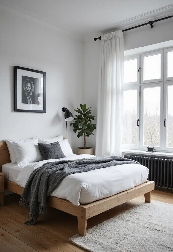 29 Black and White Guest Room Inspirations That Look Timeless - 1. Sleek Scandinavian Style