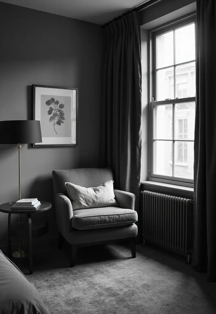29 Black and White Guest Room Inspirations That Look Timeless - 18. Cozy Reading Nook