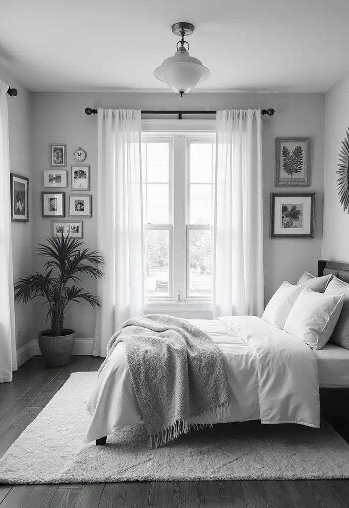 29 Black and White Guest Room Inspirations That Look Timeless - 20. Personalized Touch