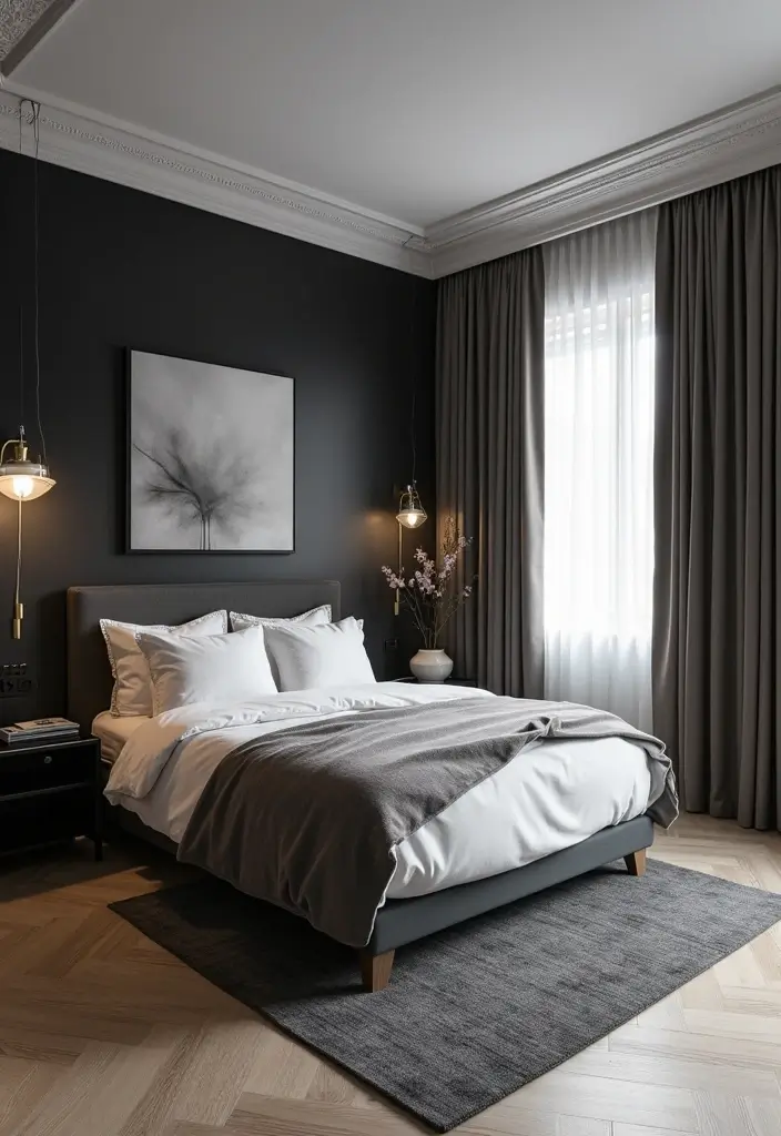 29 Black and White Guest Room Inspirations That Look Timeless - 29. Harmonious Color Balance