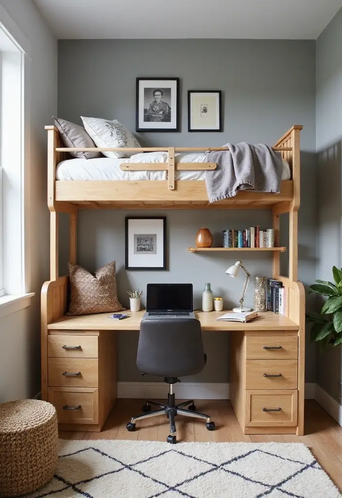 29 Bunk Bed Guest Room Ideas Perfect for Extra Sleeping Space - 12. Bunk Beds with Integrated Desks
