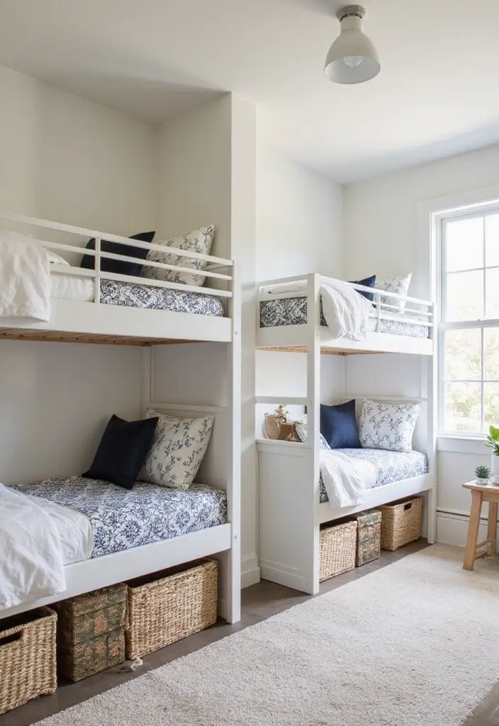 29 Bunk Bed Guest Room Ideas Perfect for Extra Sleeping Space - 14. Bunk Beds with Under-Bed Storage