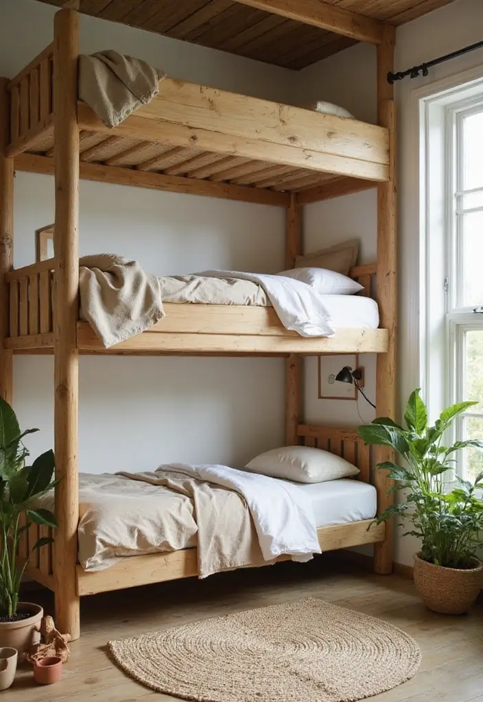 29 Bunk Bed Guest Room Ideas Perfect for Extra Sleeping Space - 16. Eco-Friendly Bunk Beds