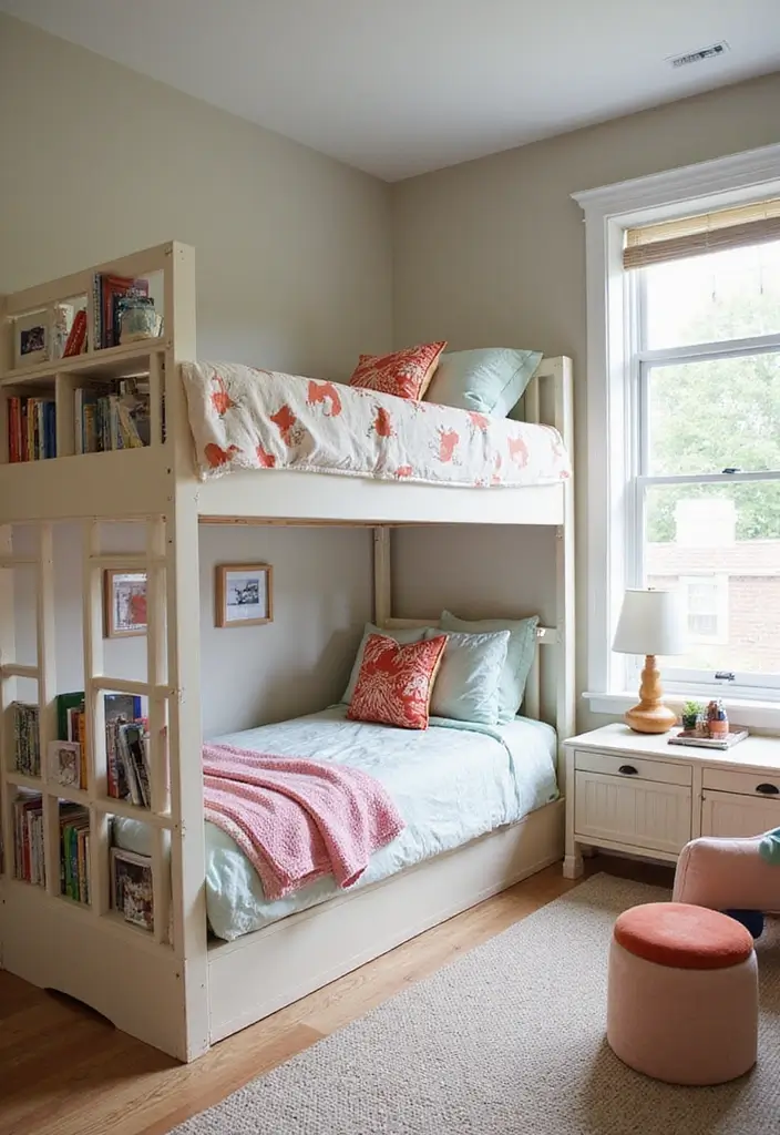 29 Bunk Bed Guest Room Ideas Perfect for Extra Sleeping Space - 21. Bunk Beds with Playful Details