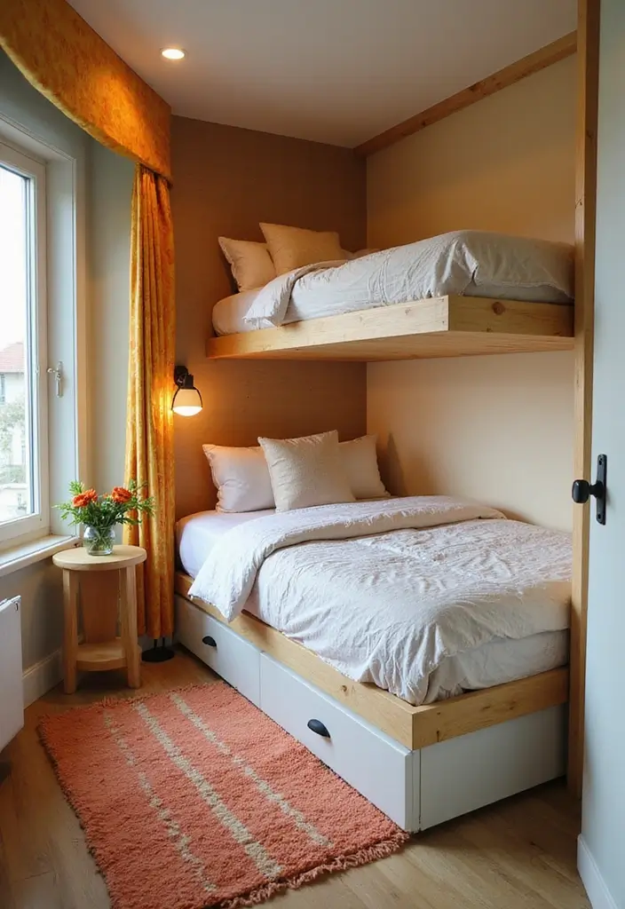 29 Bunk Bed Guest Room Ideas Perfect for Extra Sleeping Space - 28. Foldable Bunk Beds