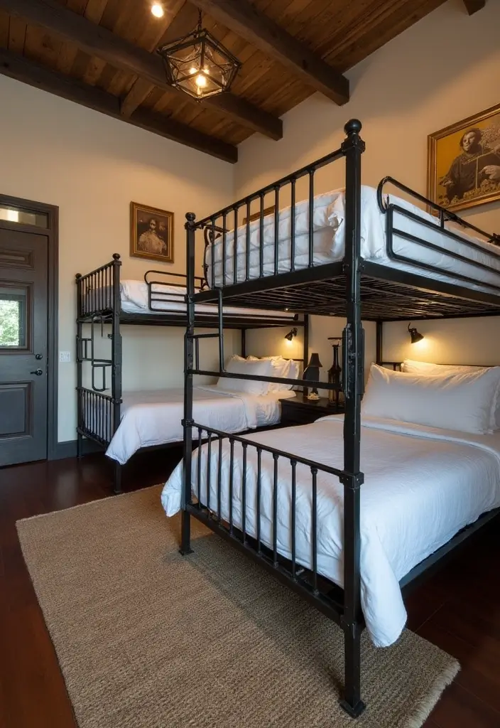 29 Bunk Bed Guest Room Ideas Perfect for Extra Sleeping Space - 4. Industrial Style Bunk Beds
