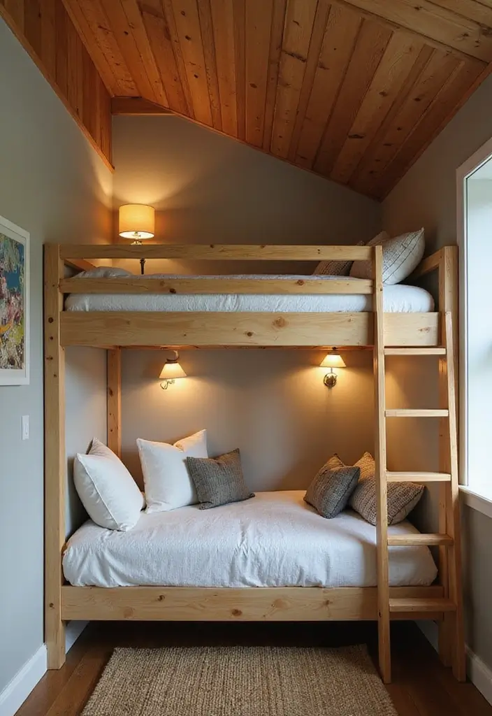 29 Bunk Bed Guest Room Ideas Perfect for Extra Sleeping Space - 5. Lofted Bed with a Cozy Nook