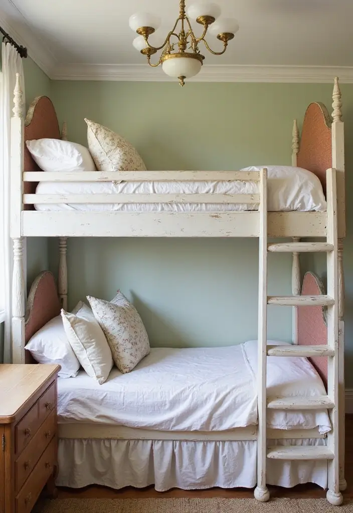 29 Bunk Bed Guest Room Ideas Perfect for Extra Sleeping Space - 7. Vintage-Inspired Bunk Beds