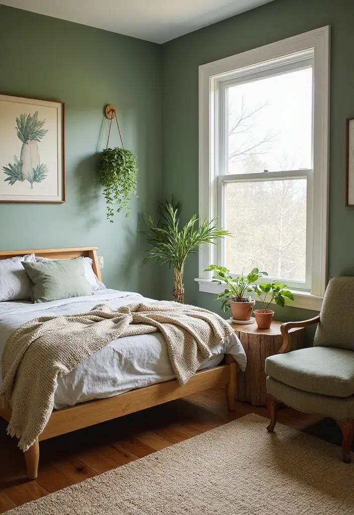 29 Green Guest Room Inspirations That Bring Nature Inside - 1. Serene Sage Walls