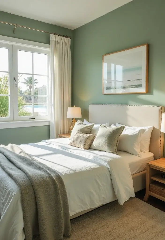 29 Green Guest Room Inspirations That Bring Nature Inside - 24. Coastal Inspiration