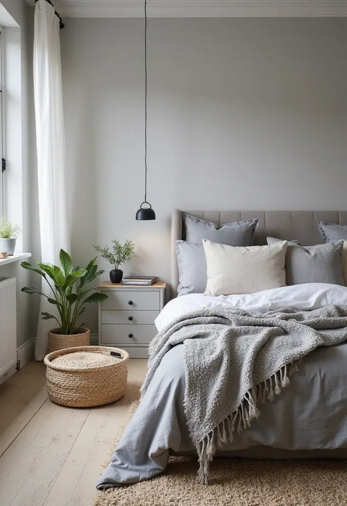 29 Grey Guest Room Inspirations That Feel Chic and Neutral - 19. Grey with Natural Textiles