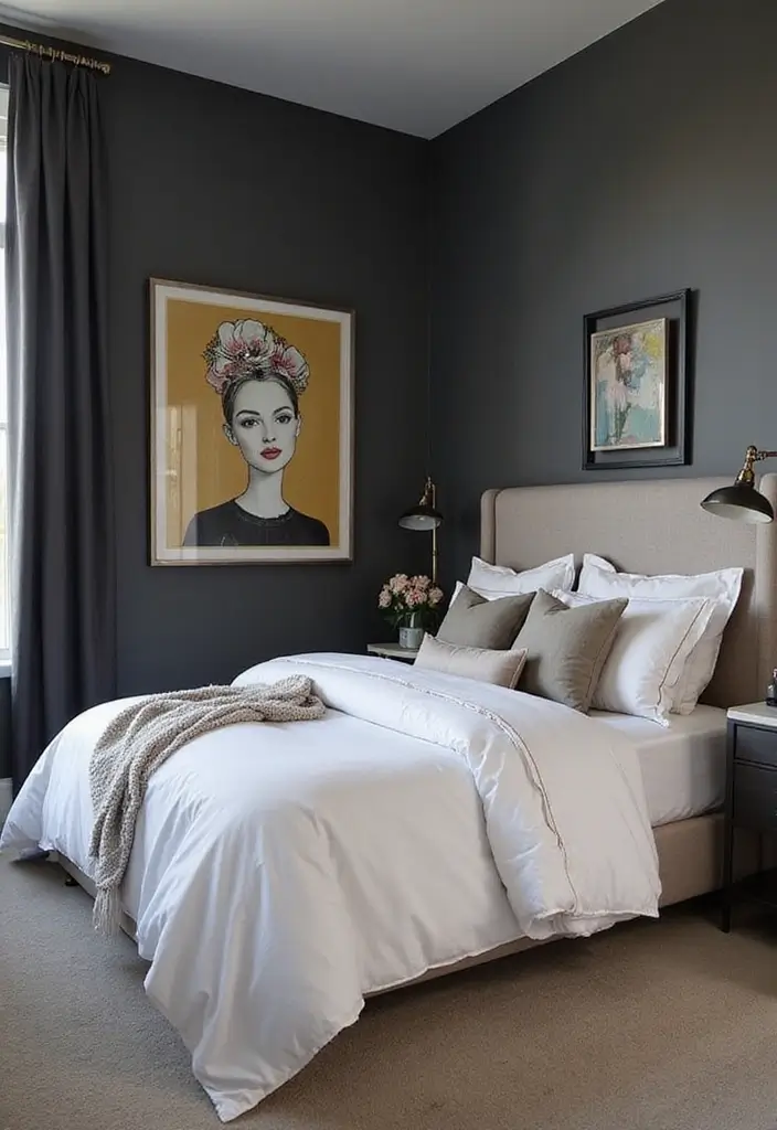 29 Grey Guest Room Inspirations That Feel Chic and Neutral - 2. Charcoal Elegance