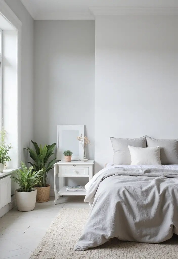 29 Grey Guest Room Inspirations That Feel Chic and Neutral - 7. Light Grey and White Combo