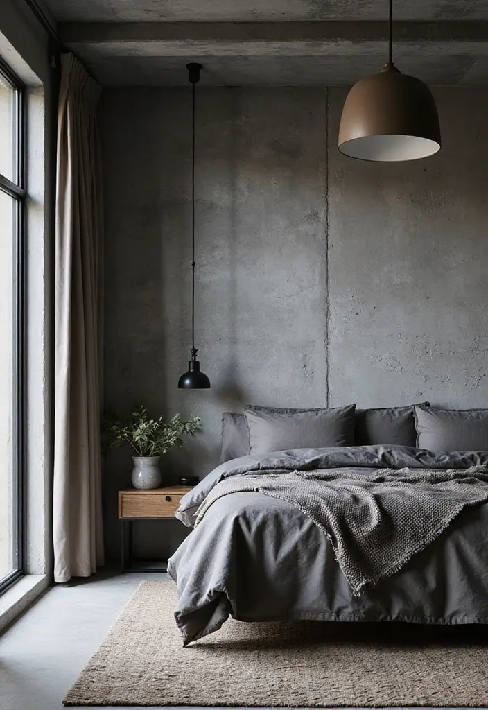 29 Grey Guest Room Inspirations That Feel Chic and Neutral - 8. Industrial Grey Accents