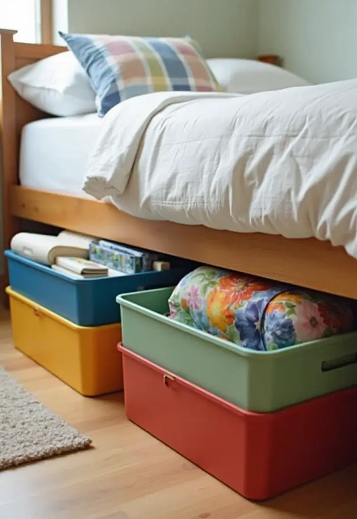 29 Guest Room Storage Hacks That Keep Everything Tidy - 1. Under-Bed Storage Bins