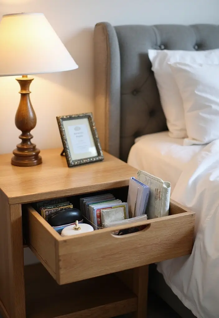 29 Guest Room Storage Hacks That Keep Everything Tidy - 17. Bedside Storage Solutions