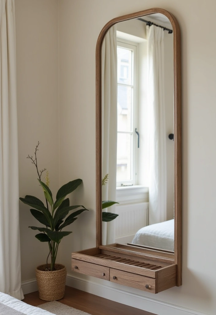 29 Guest Room Storage Hacks That Keep Everything Tidy - 6. Under-Mirror Storage Solutions