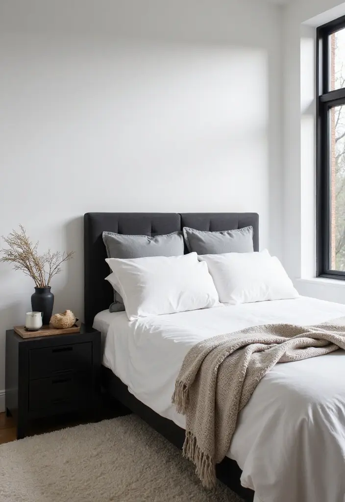 29 Guest Rooms with Black Furniture That Add Bold Style - 1. Modern Minimalist Retreat