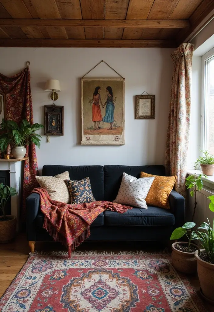 29 Guest Rooms with Black Furniture That Add Bold Style - 14. Eclectic Boho Charm